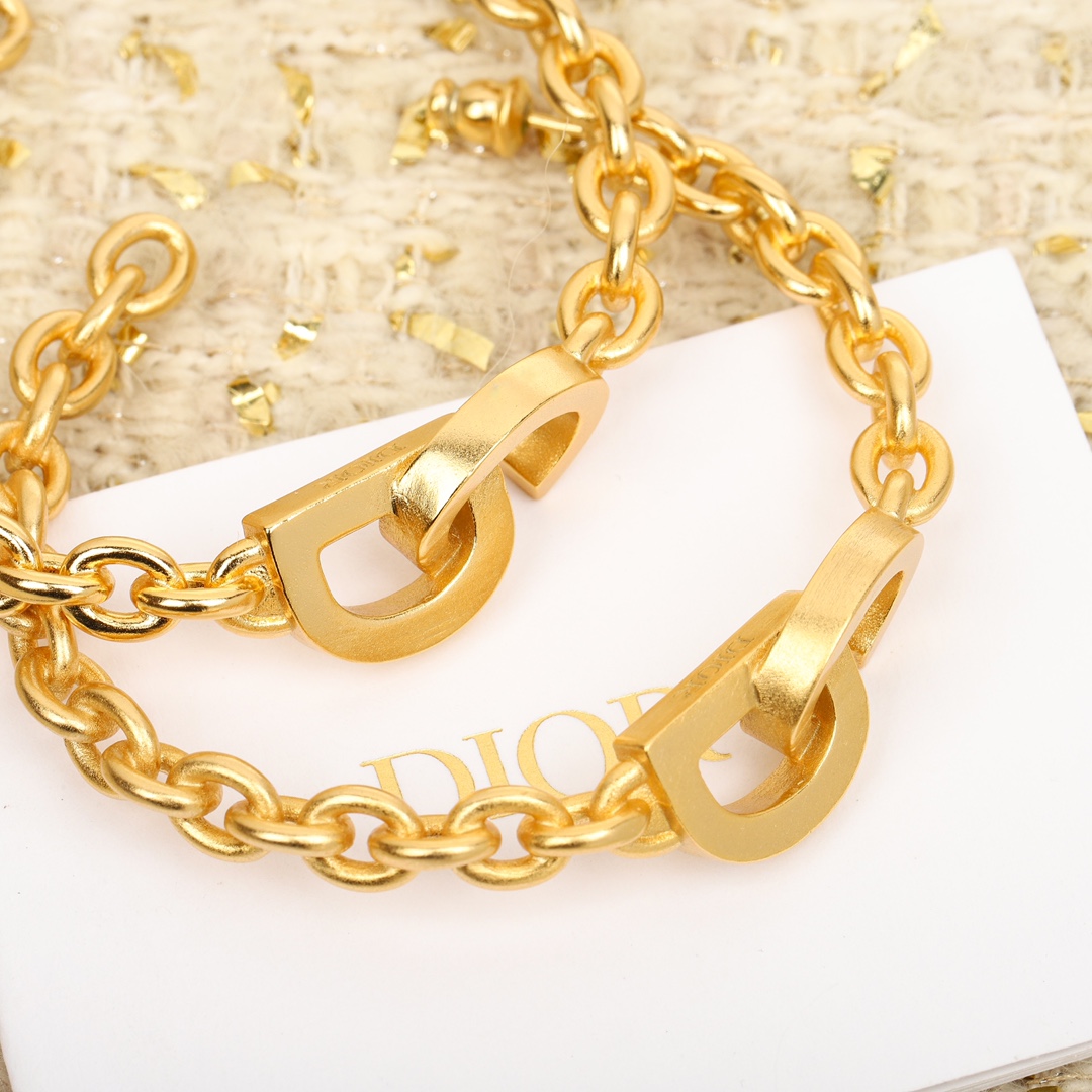 Dior Letter Chain Earrings
