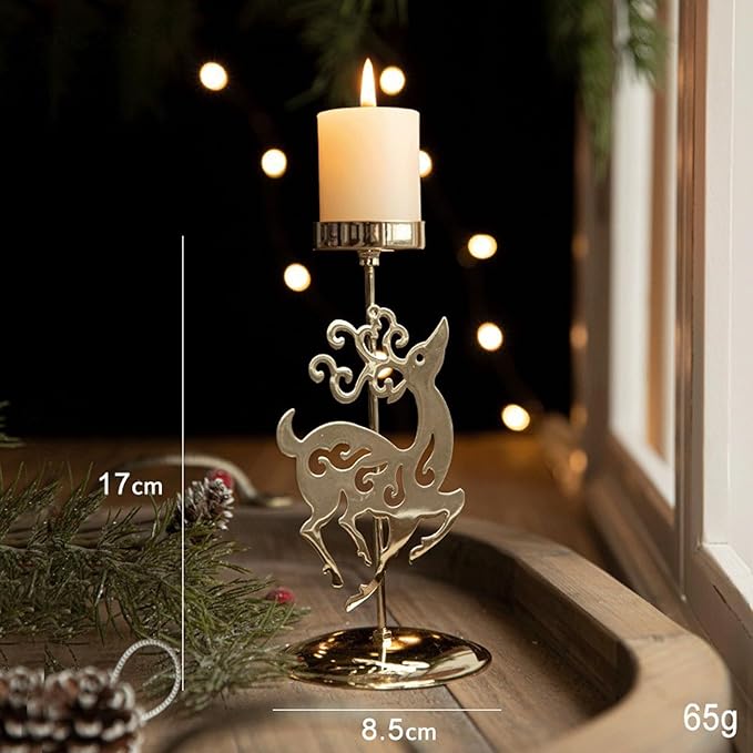 🌲🕯️2024 Vintage Metal Christmas Candle Holder