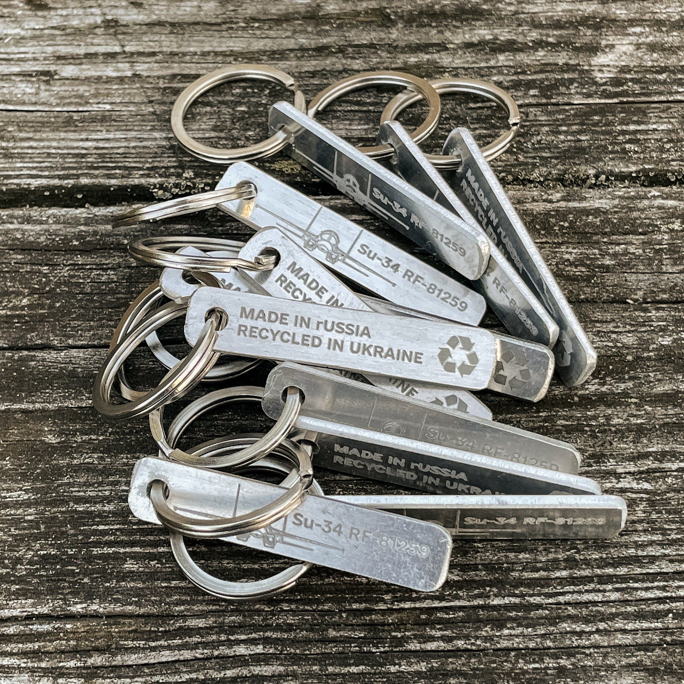 Russian SU-34 RF-81259 Plane Remnant Keychain