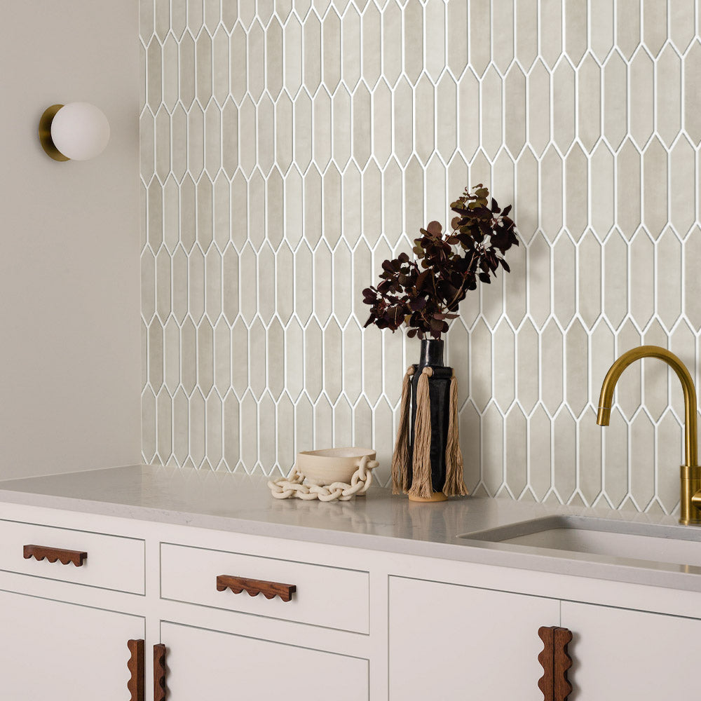 3D Earth Tones Vintage Elongated Hexagon Peel and Stick Wall Tile