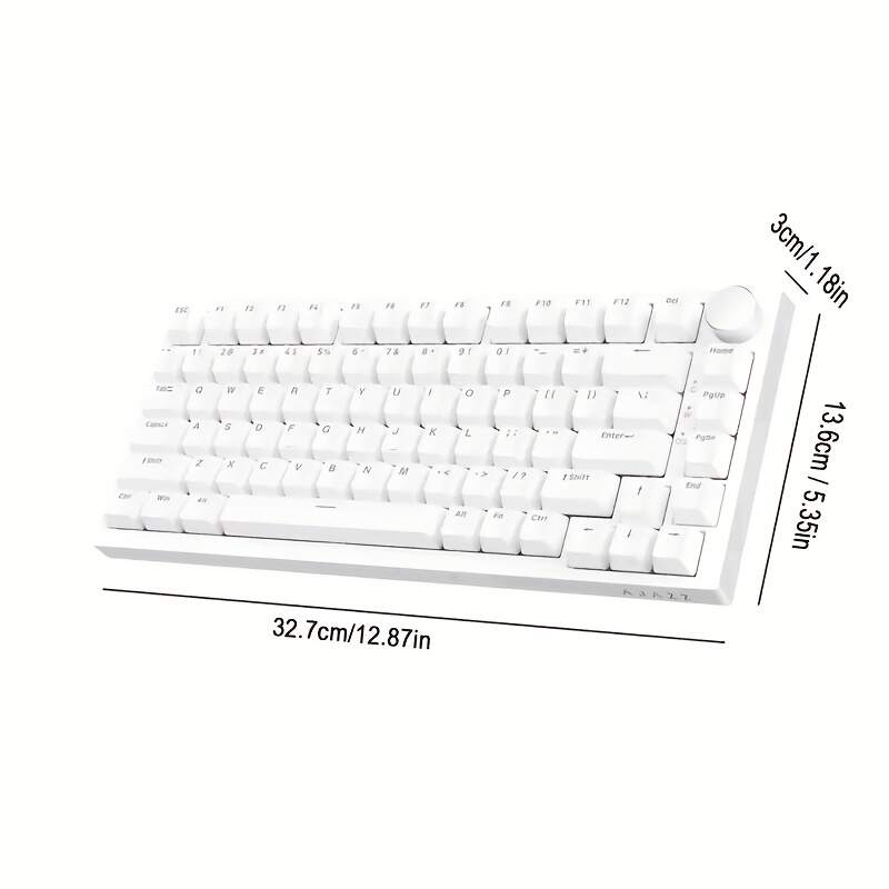 [AK820 Gaming Keyboard] AK820 Wired Mechanical Gaming Keyboard | 75% Compact Design, Hot Swappable, PBT Keycaps, Ice Blue Backlit, Ergonomic Layout, Durable Metallic Finish | Efficient Typing for PC/Win/Mac