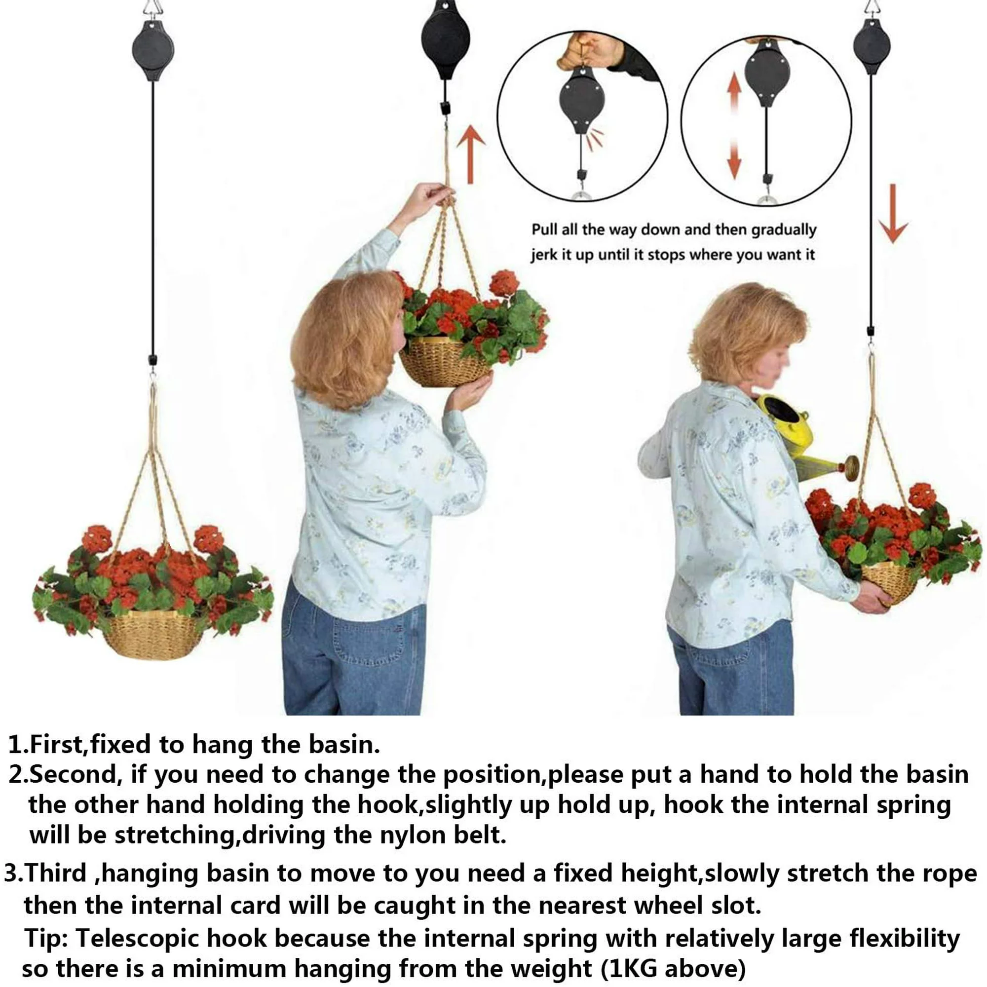 🔥Last Day Promotion - 50% OFF🔥🌳Plant Pulley Set For Garden Baskets Pots, Birds Feeder❤️❤️Buy 10 Get 5 Free && Plummet $20 👉Only $59.99