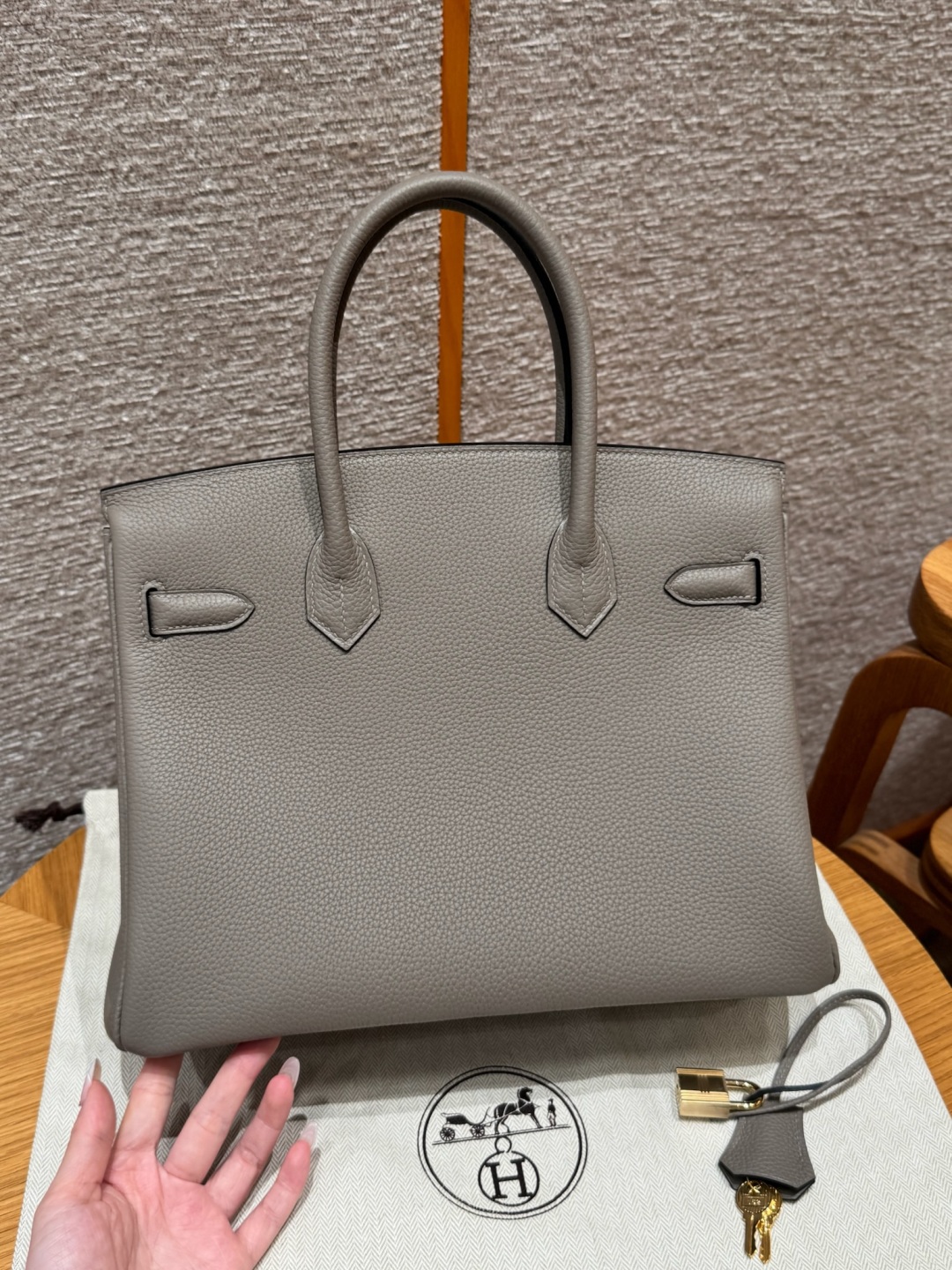 Hermes Birkin M8Girs Asphalte Handbag (Handmade to Order)