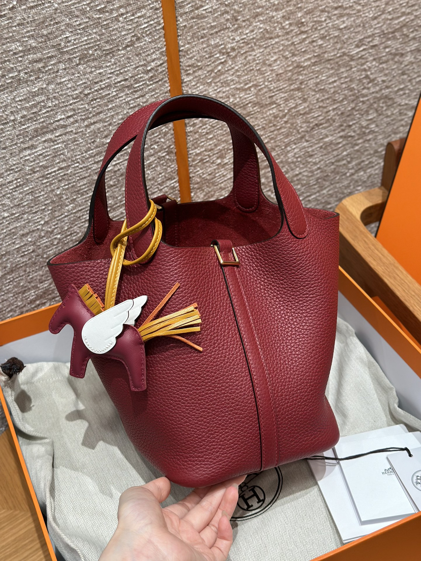 Hermès Picotin lo K1Rouge grenat handbag (handmade to order)