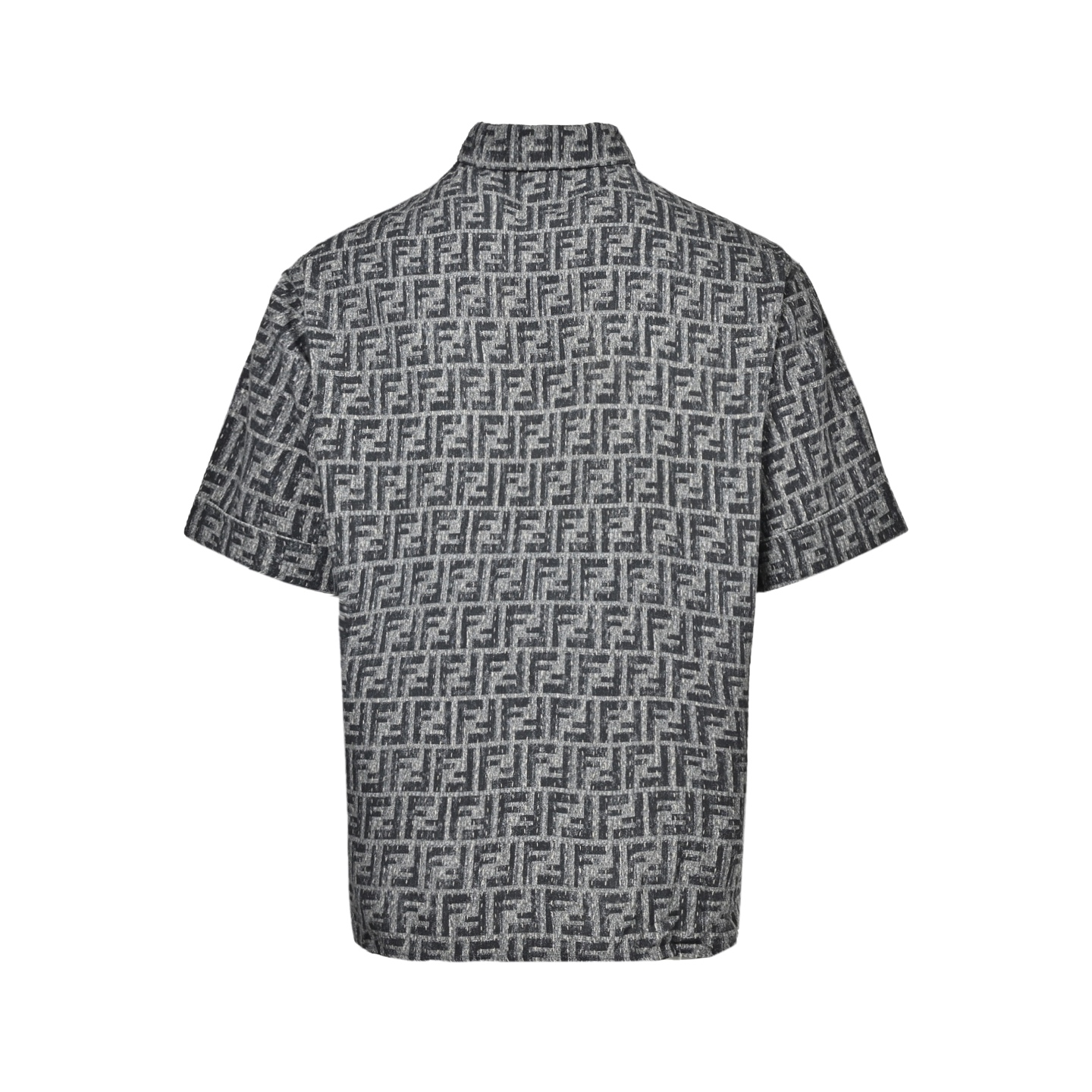 Fendi 25ss topstitched FF jacquard short-sleeved shirt