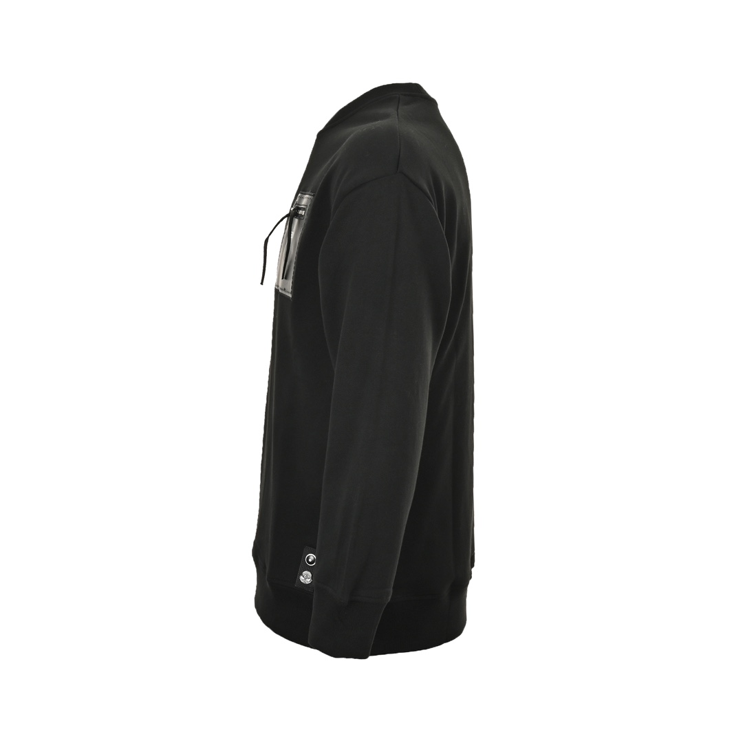 Fendi 24Fw crew neck sweatshirt with zippered chest leather pockets