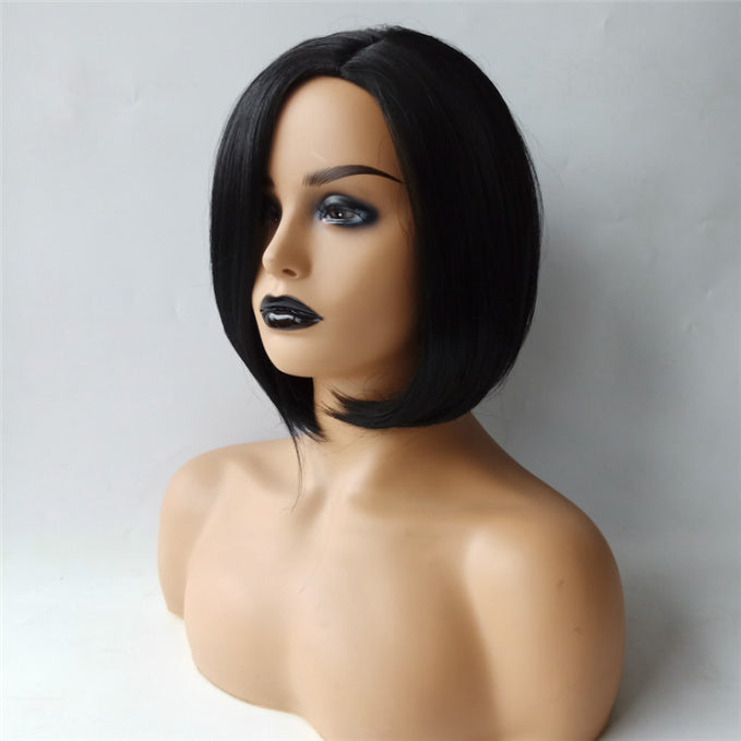Luna Women Wig Asymmetrical Lovely Short Bob Straight for African American