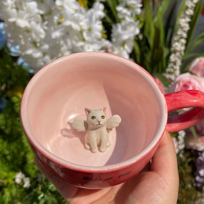 Tasse en céramique de figure d’animal de compagnie personnalisée faite à la main