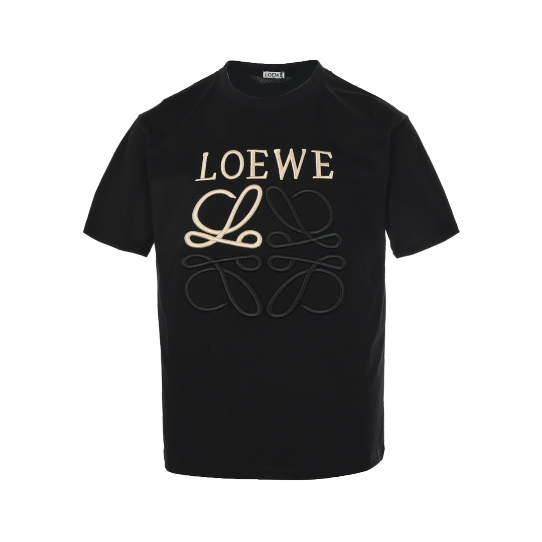Loewe 22ss embroidered logo short sleeve