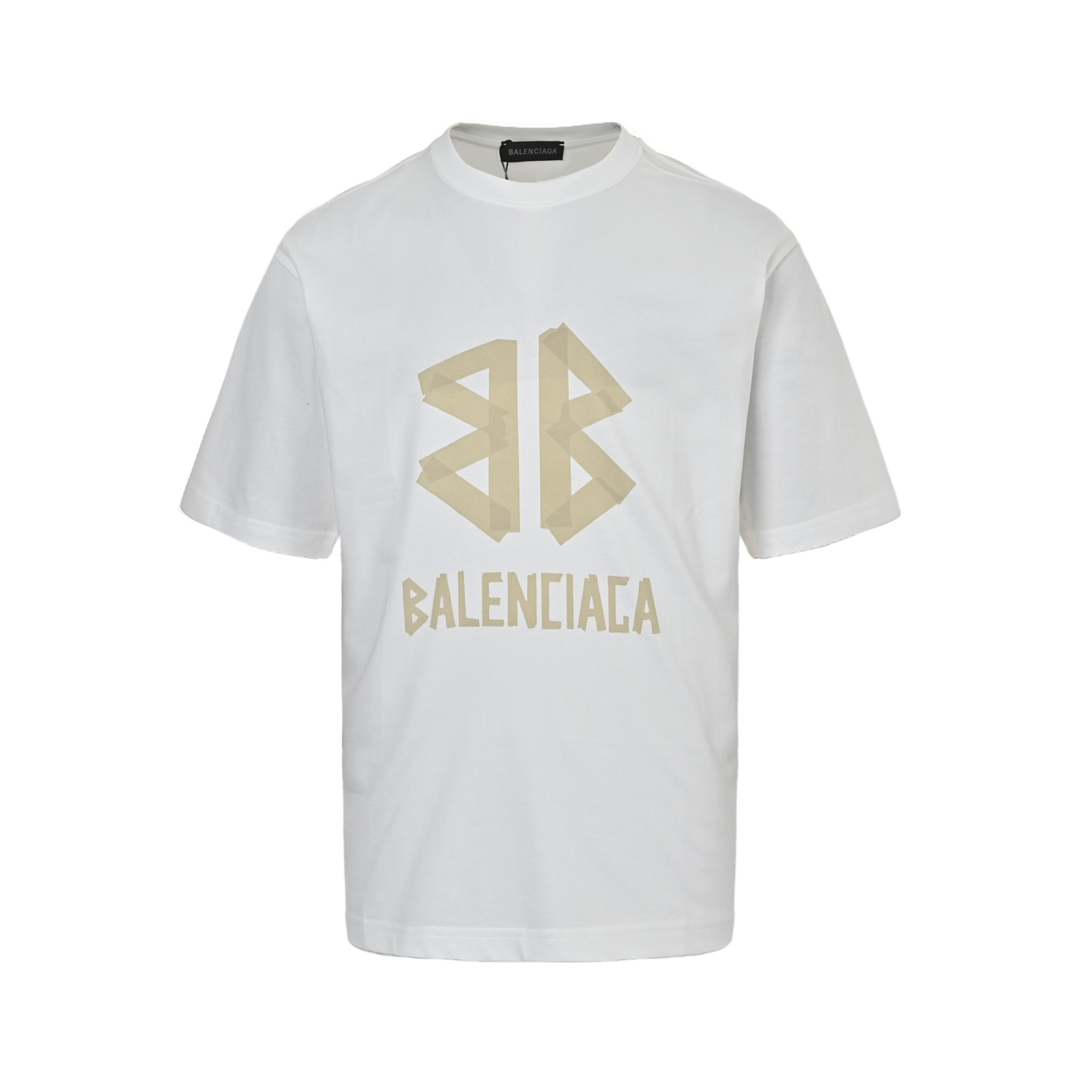 Balenciaga yellow glue tape printed short sleeves