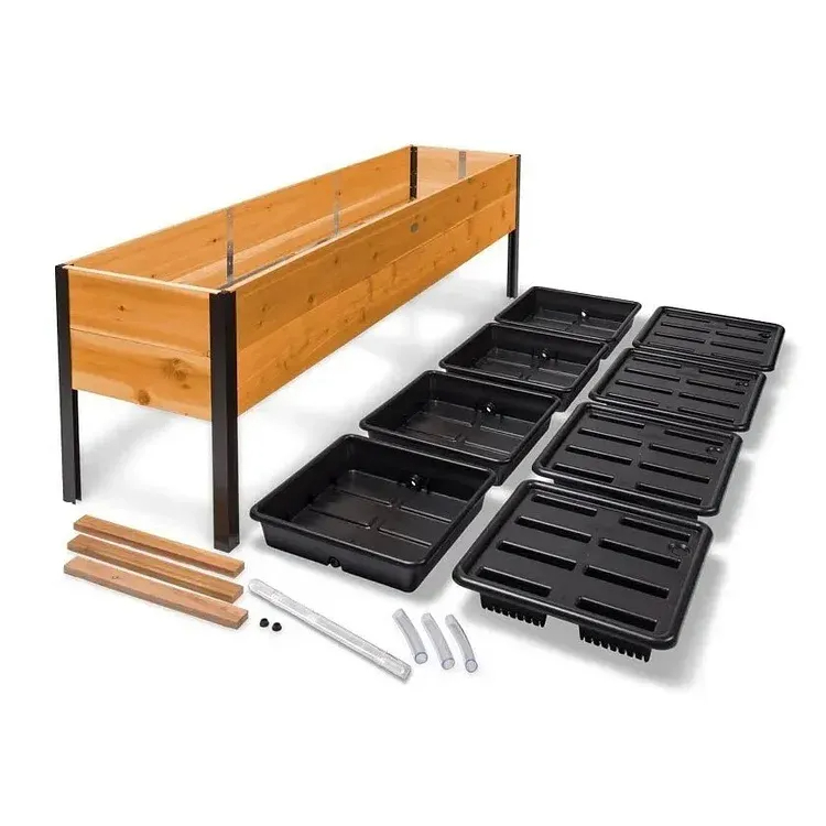 🌷2025B Clearance Sale 🔥8' X 2' x 4' Self-Watering Eco-Stained Elevated Planter Box+ Arch Trellis