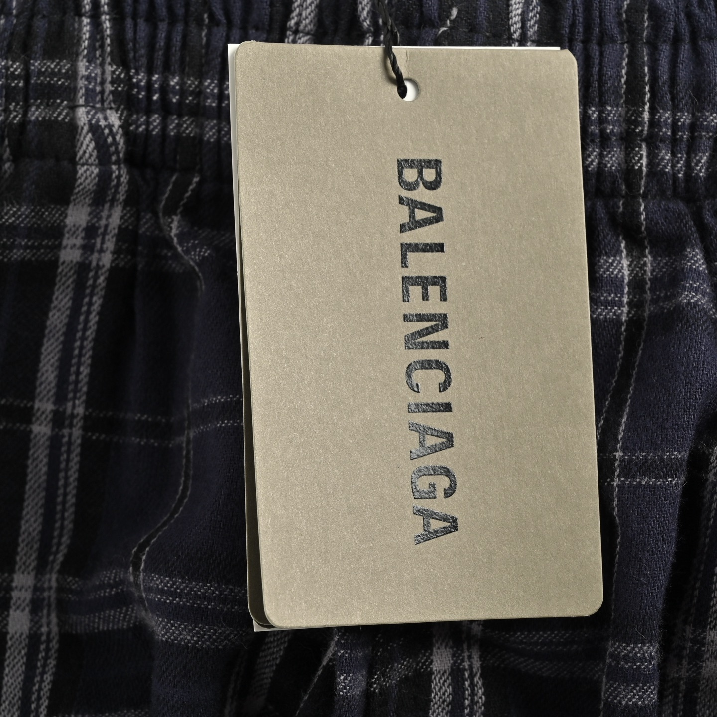 Balenciaga 25Fw blue check appliqué trousers