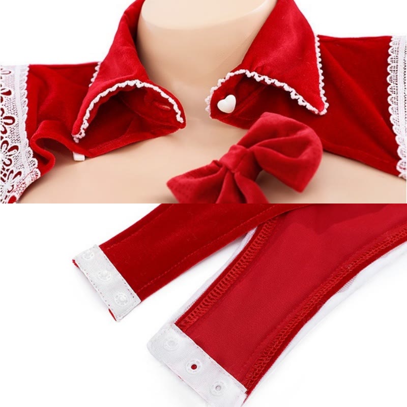 Sexy Christmas Hollow Out Jumpsuit Lingerie