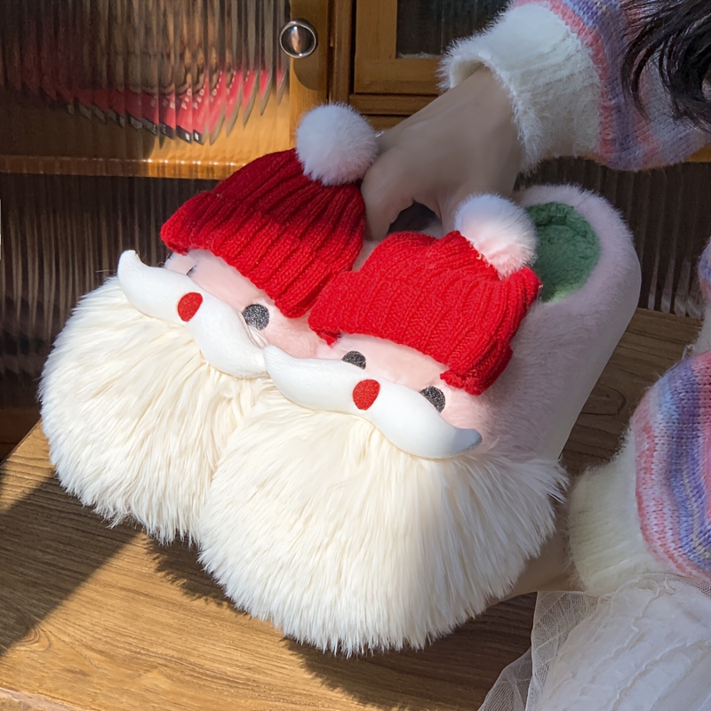 🎄Early Christmas Sale 49% OFF🎄🎅Plush Cartoon Santa Claus Slippers