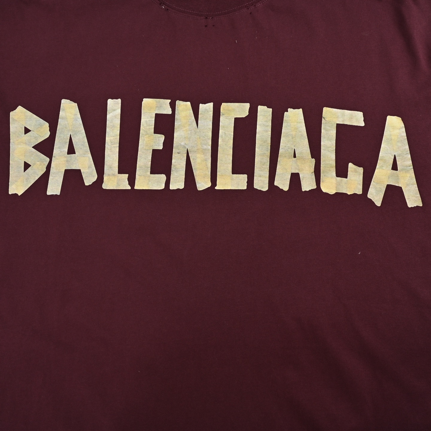Balenciaga 24ss textured paper tape printed short sleeves