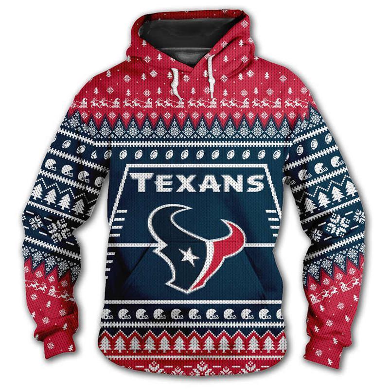 HOUSTON TEXANS 3D CHRISTMAS HOODIE ABC02