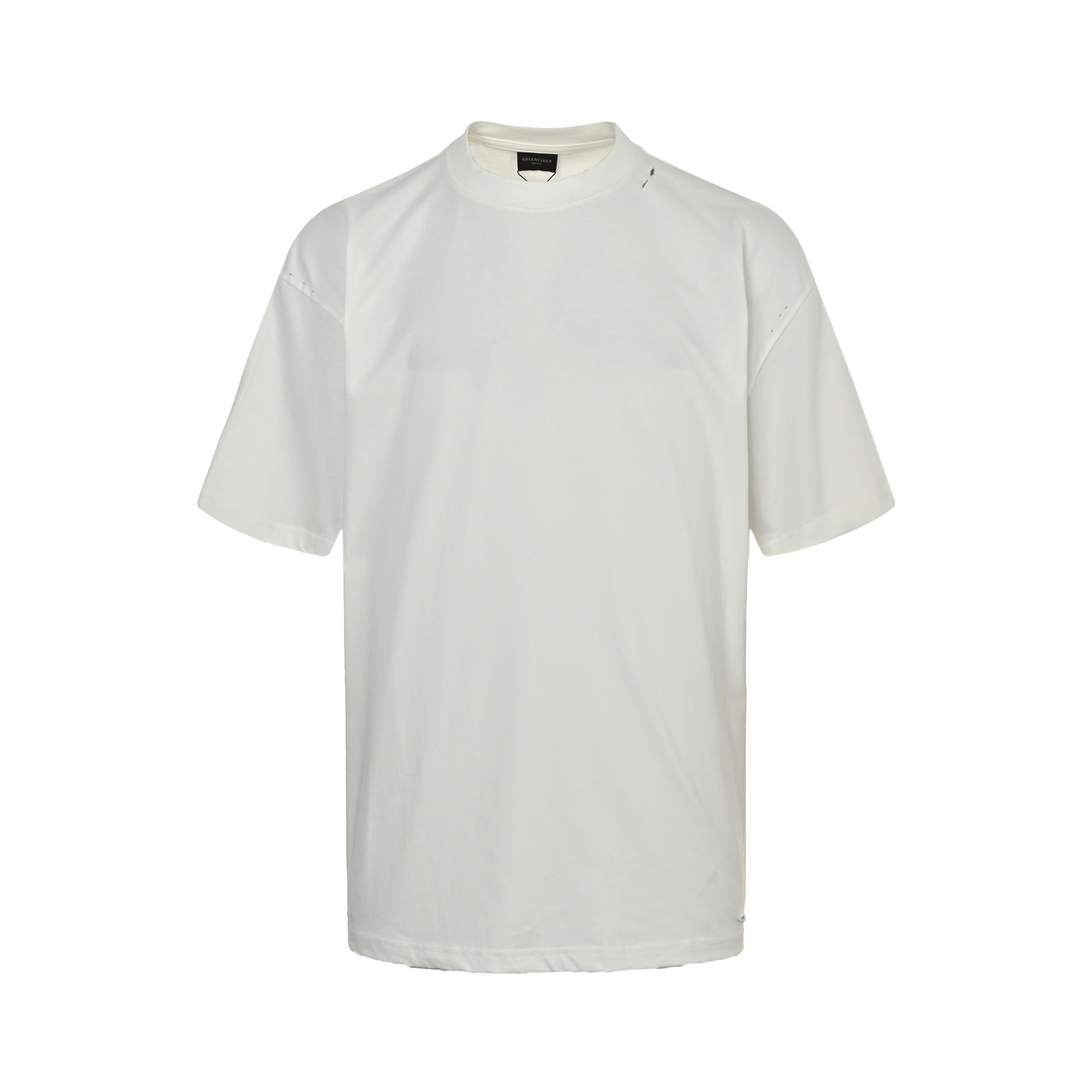 Balenciaga 25ss back thick rubber letter print destroyed short sleeves