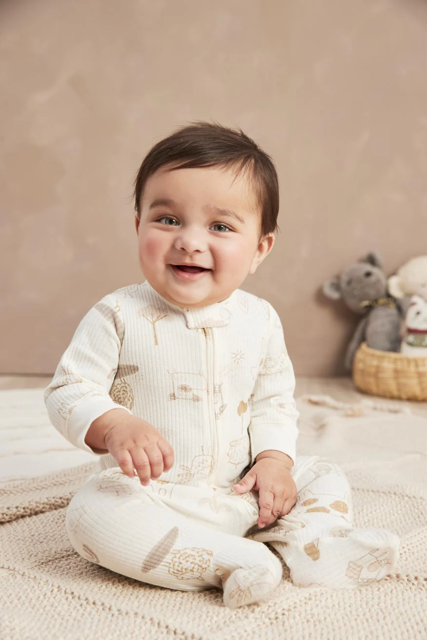 Carter's Baby Animals 2-Way Zip Cotton Blend Sleep & Play