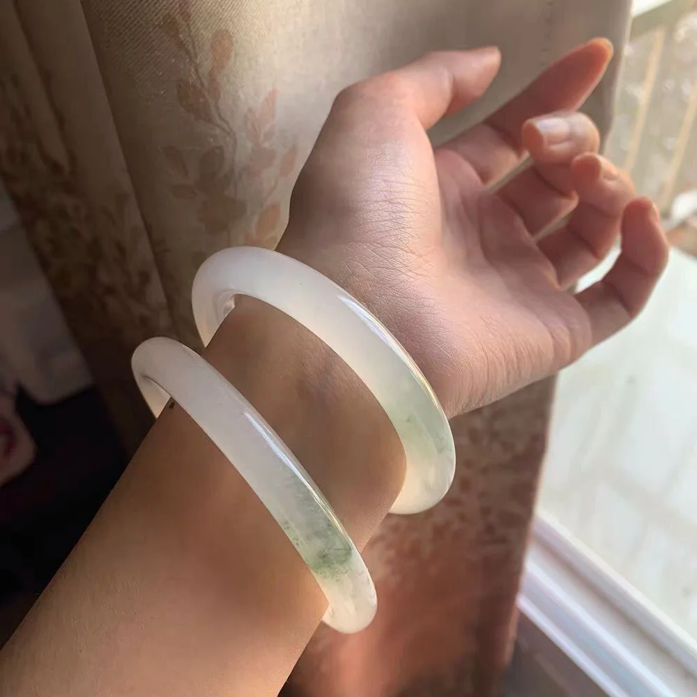 Golden Silk Jade Bangles For Women Natural Ice Jade Round Bracelets High Quality Fine Jewelry Fashion Accessories Free Shipping