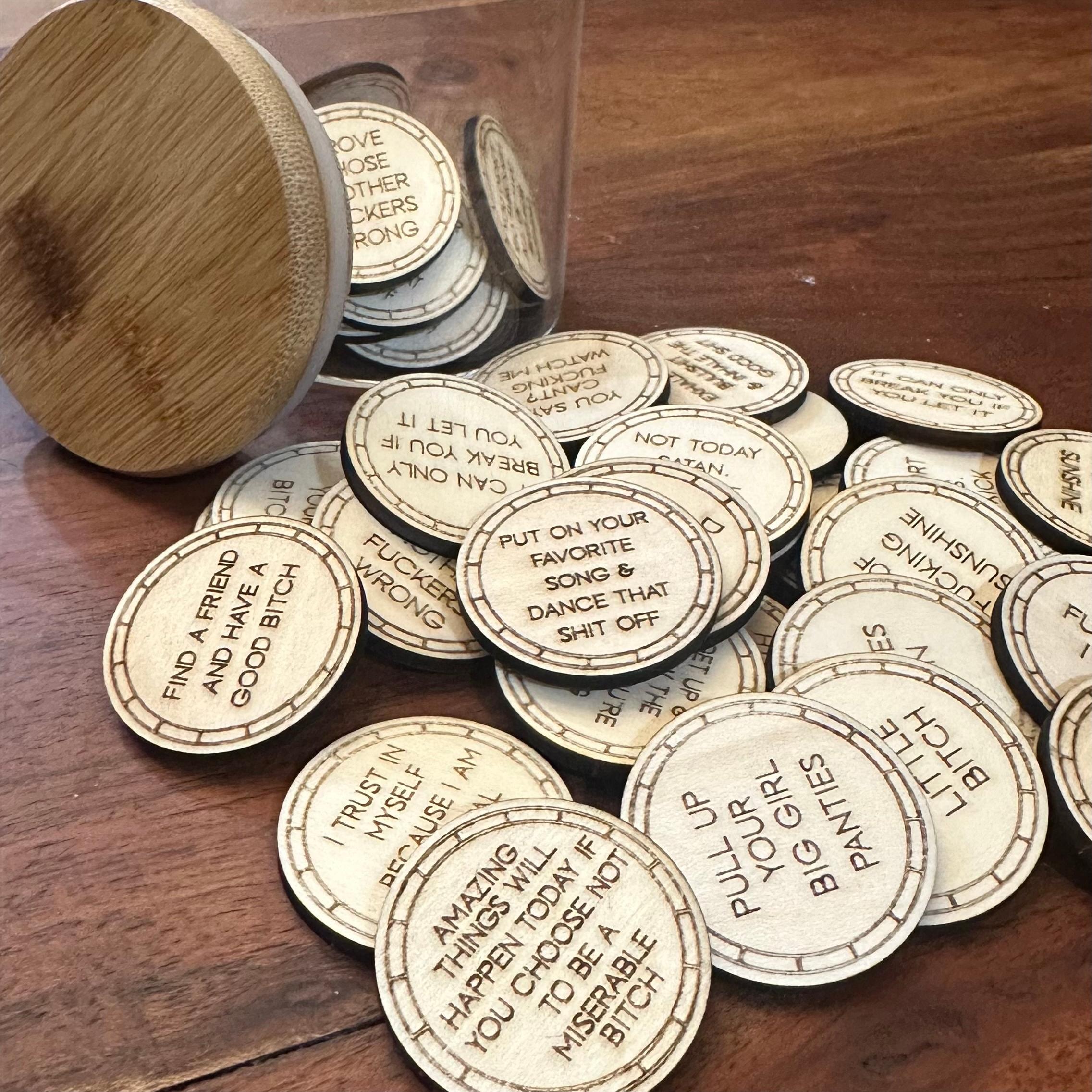 Badass Affirmation Tokens (10oz) | Funny Gift