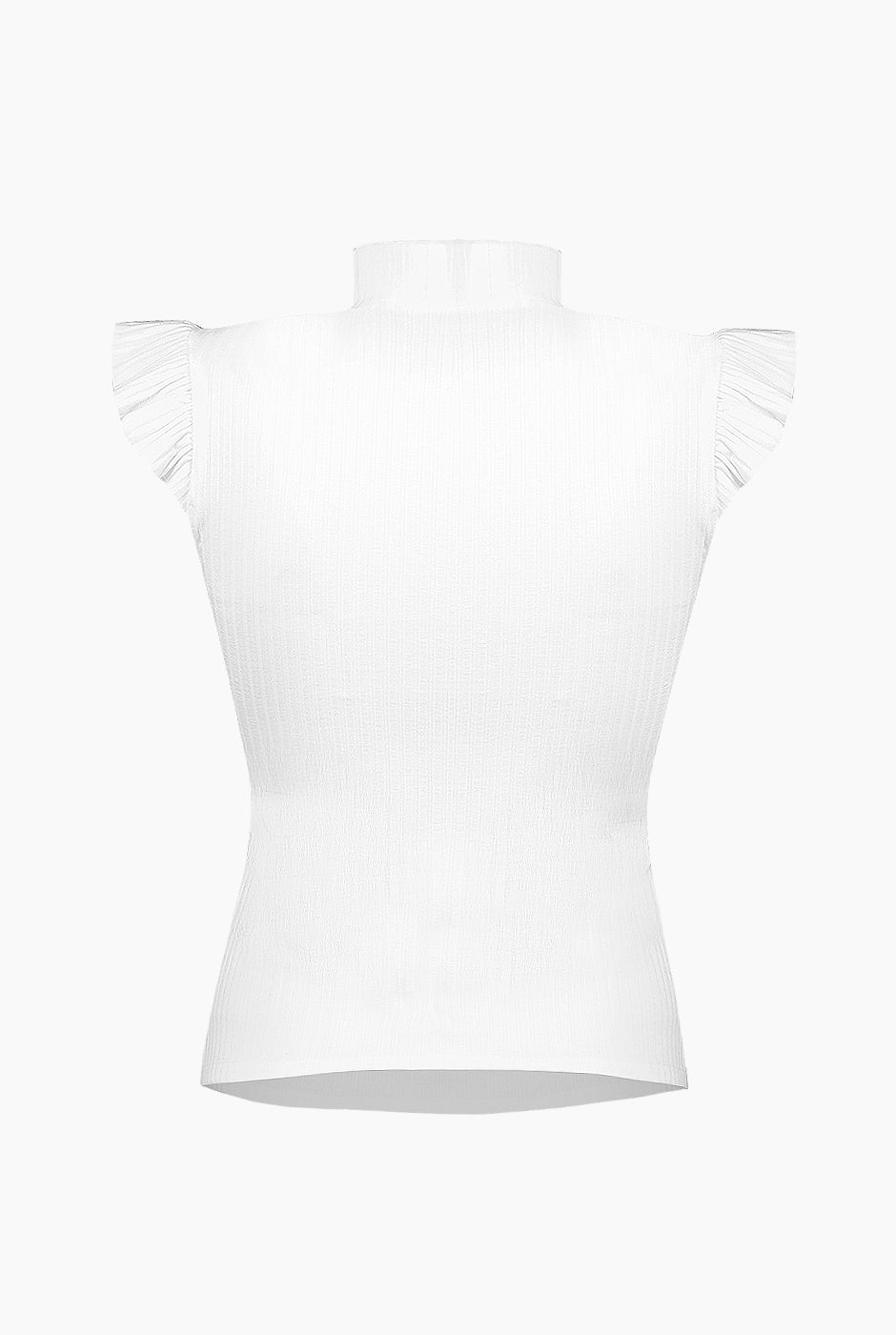 Blusa de cuello alto blanca