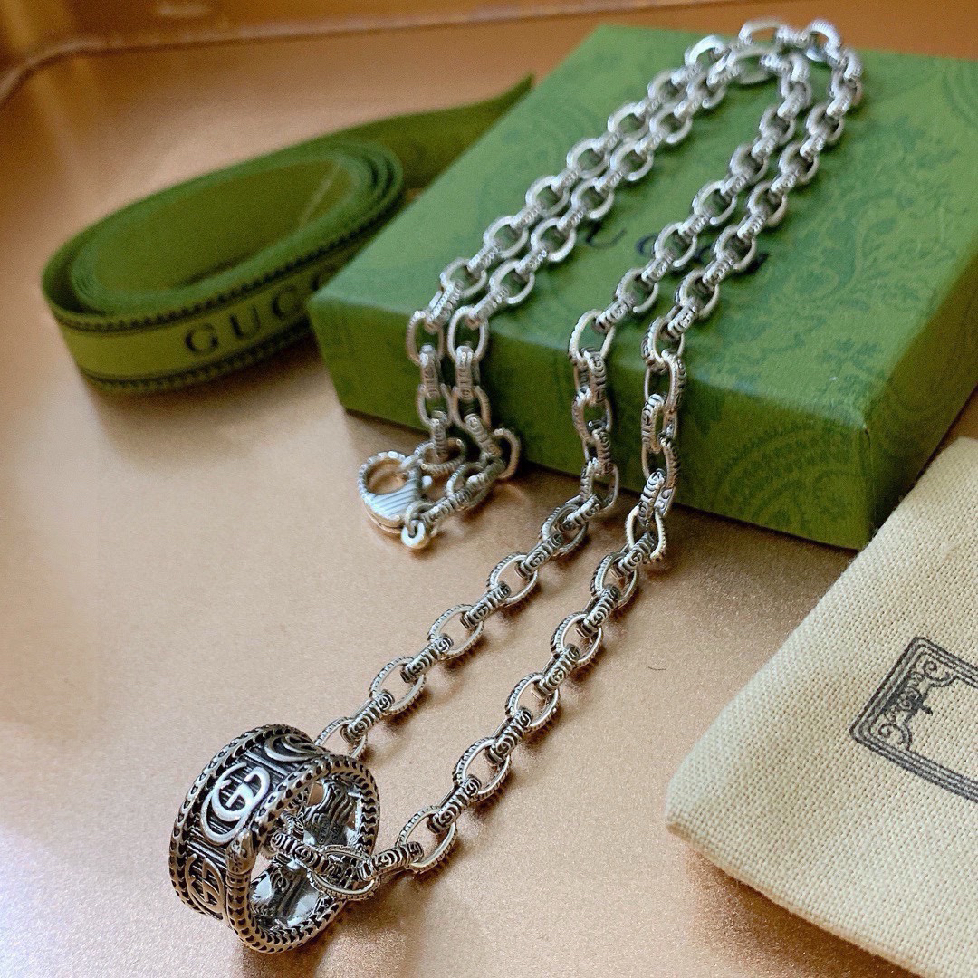 Gucci Anger Forest Series GG Ring Chain Necklace