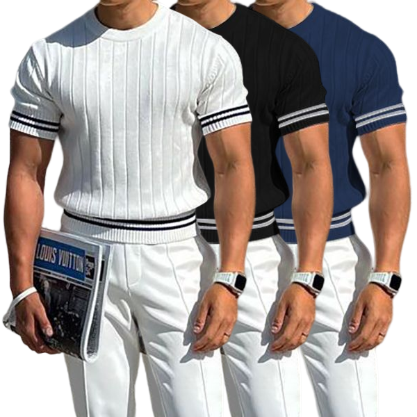 Men's Fashion Business Fitness Sports Knit T-Shirt
