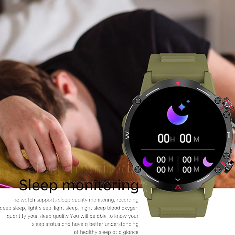 New Men's HD Bluetooth Talk 1.43-inch AMOLED Smartwatch Blood Pressure Monitor IP68 Waterproof Men's Smartwatch for Android iOS