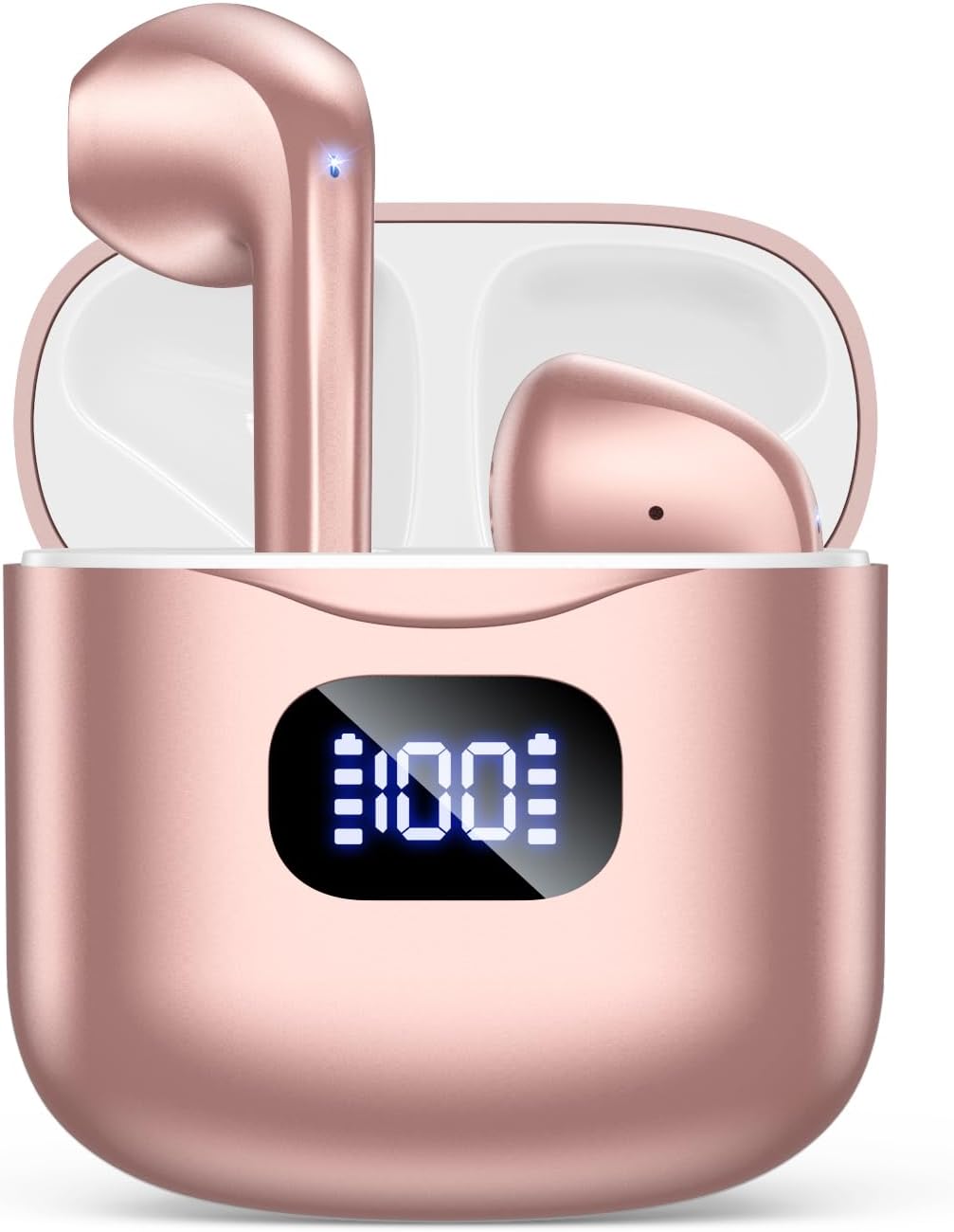 Wireless Earbuds, Bluetooth 5.3 Headphones 40Hrs Playtime with Charging Case, IPX5 Waterproof Stereo in-Ear Earphones with Microphone for iOS Android Cell Phone Sports Workout, Black