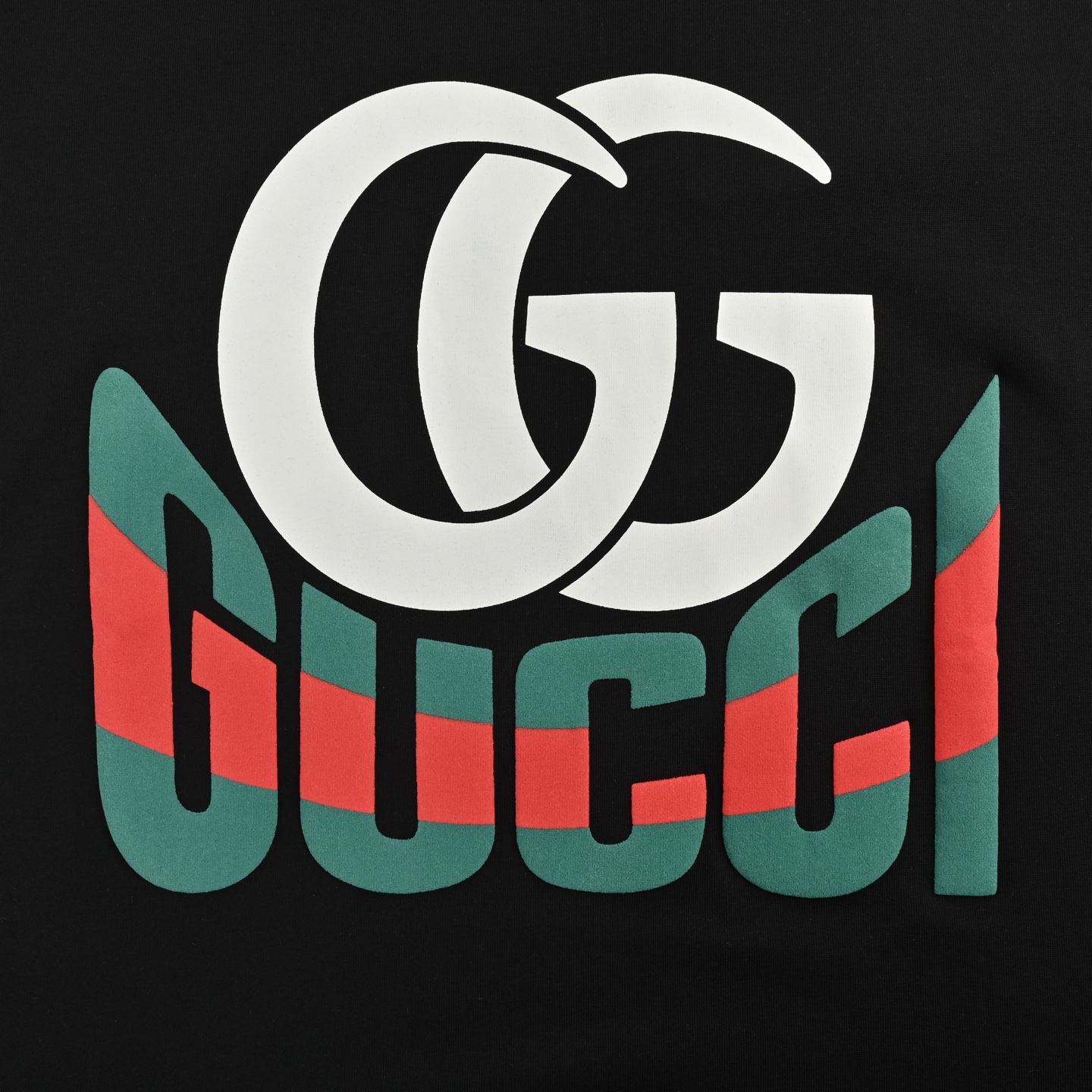 Gucci 25ss red and green letter foam print short sleeves