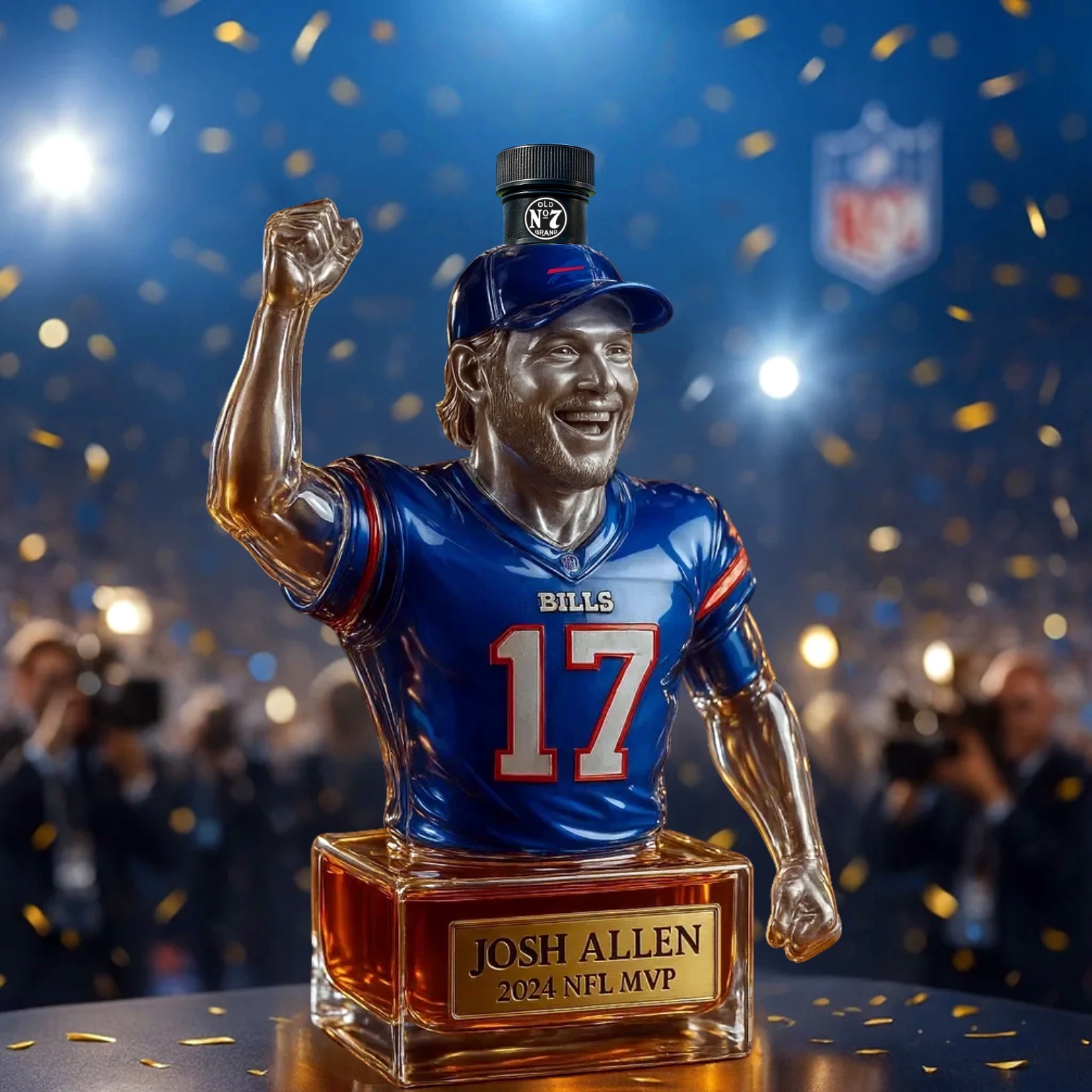 Josh Allen 2024 NFL MVP Whiskey Bottle