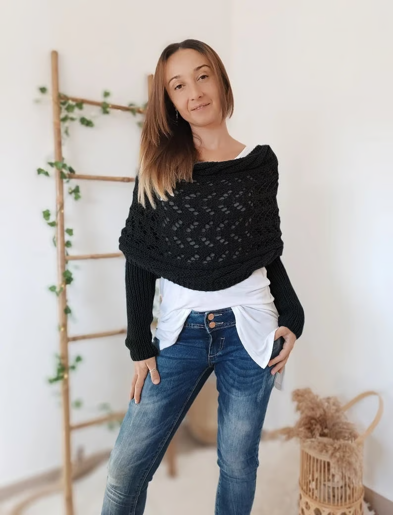 🔥Hot Save 49% OFF🔥Knitted Cable Wrap, Shrugs For Women, Knitted Wrap