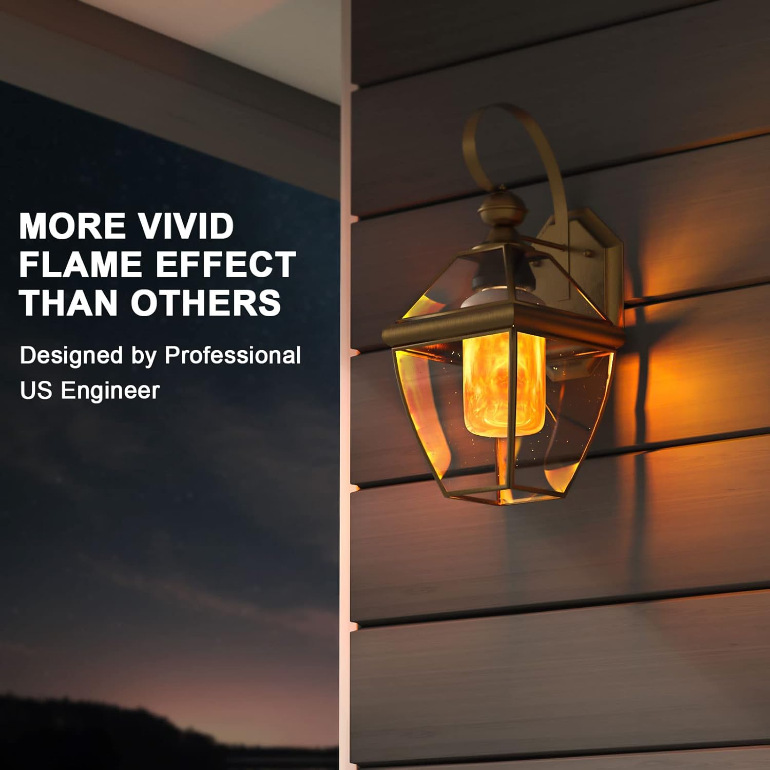 2PCS/SET LED Flame Light Bulbs, 4 Modes Flickering Light Bulbs with Upside Down Effect