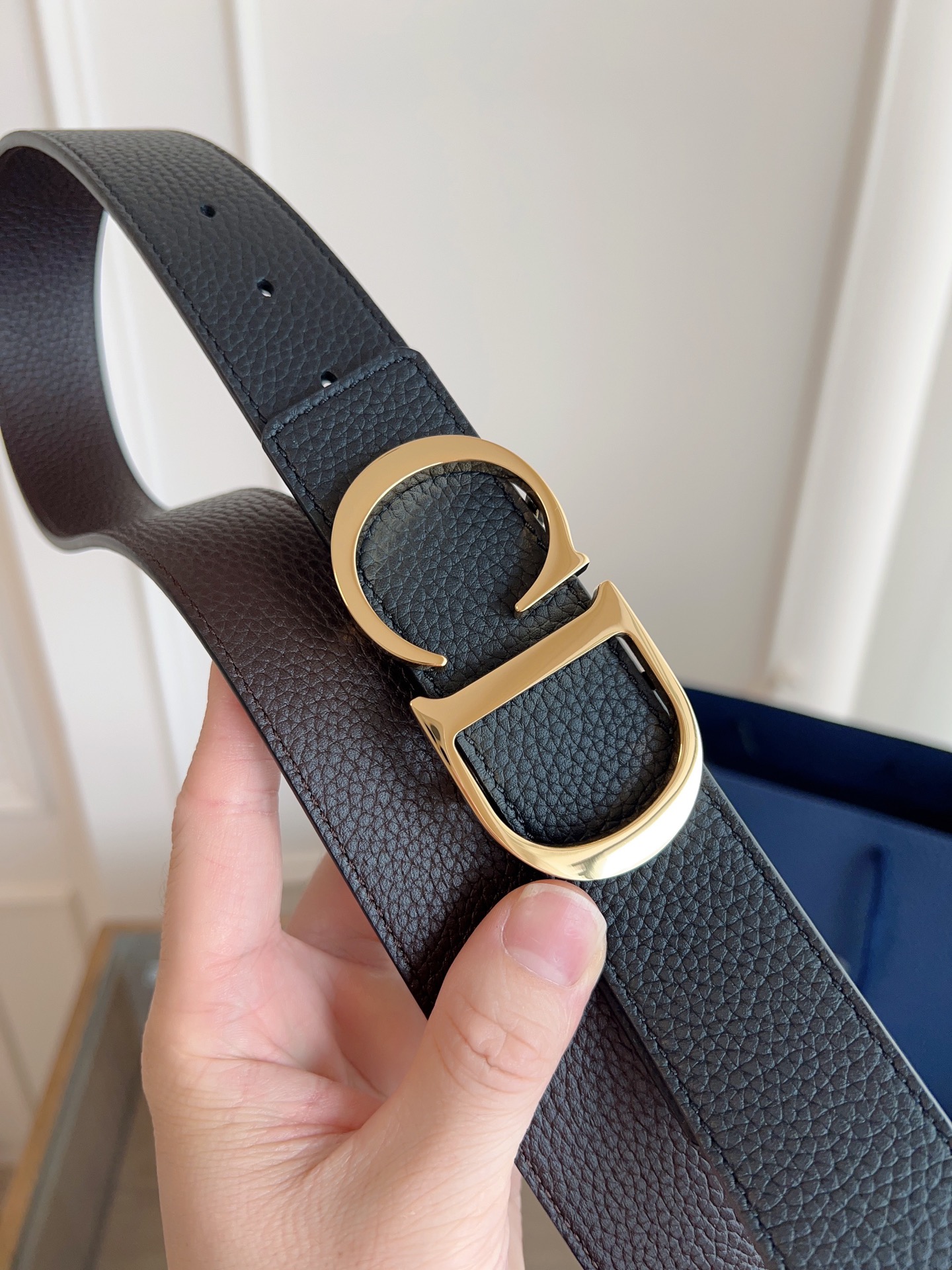Dior double-sided leather belt 3.5CM wide