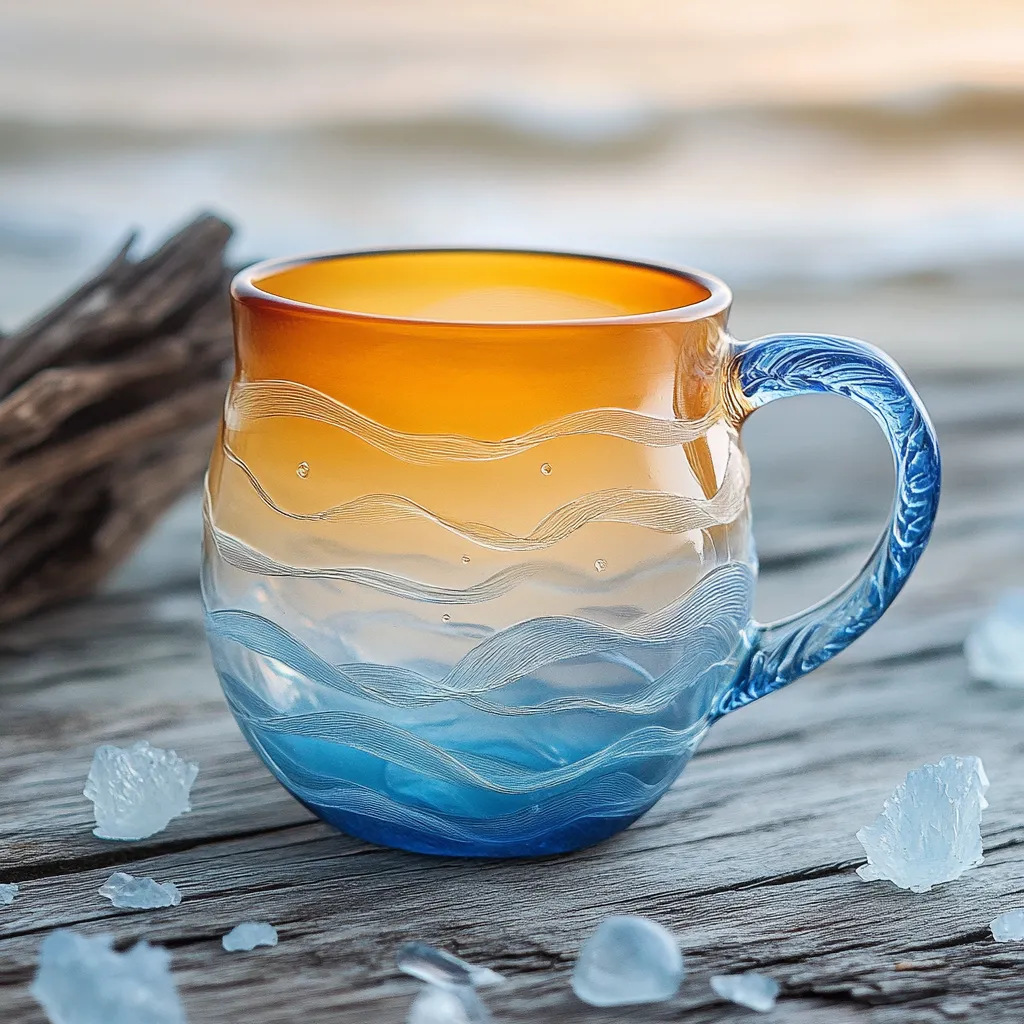 🌊Handmade Artistic Sea Wave Glass Mug
