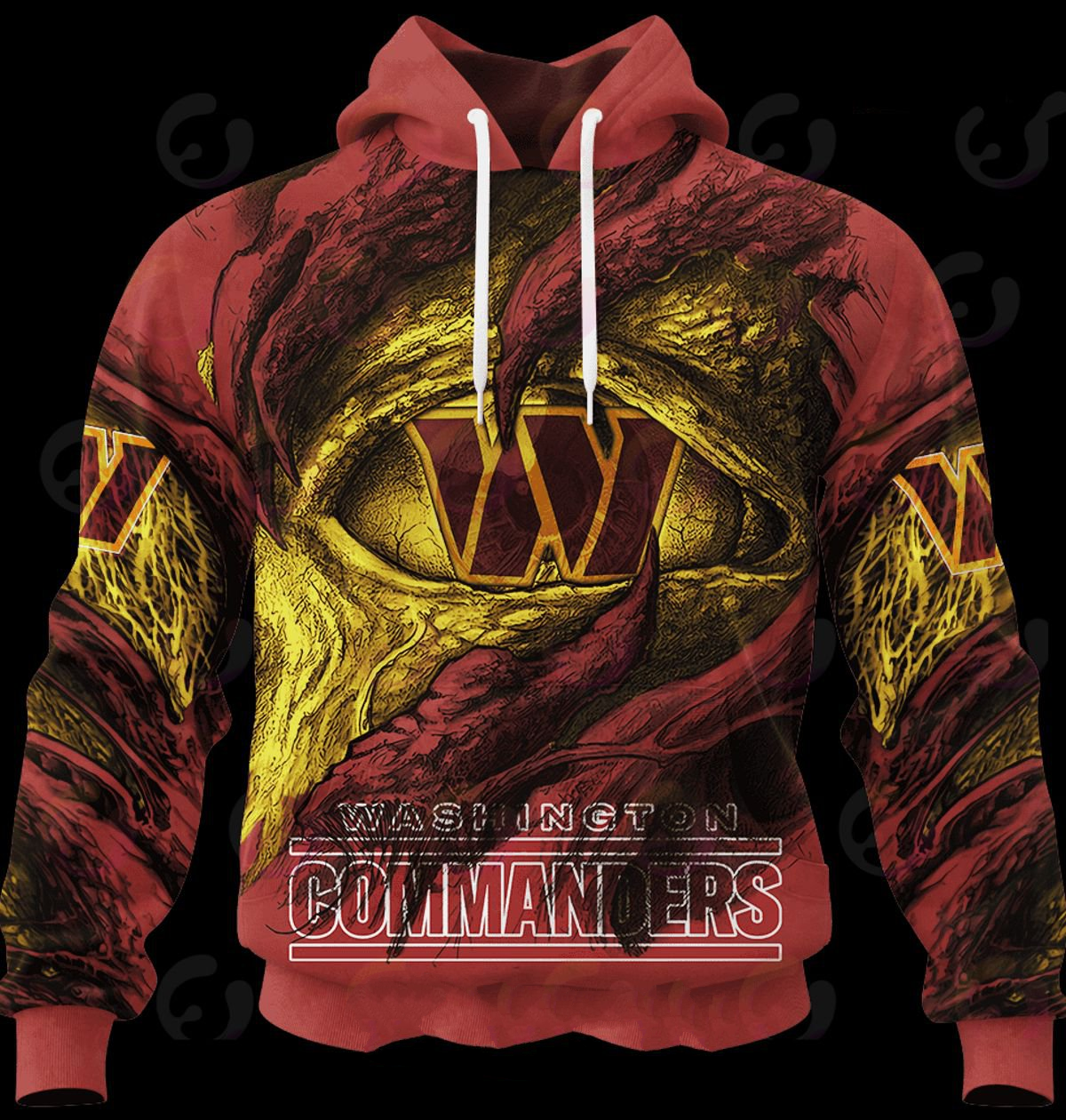 WASHINGTON 3D HOODIE COMMANDERS DEMON EYES