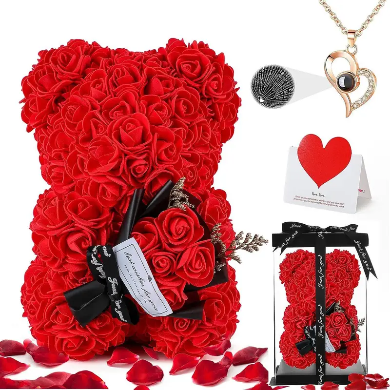 Valentine's Day Rose Bear Gift🐻🌹(For Your Favorite Woman)