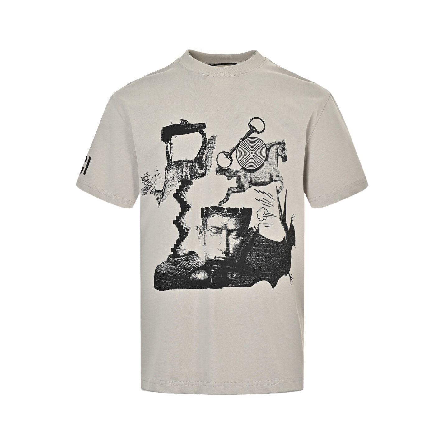 Gucci 24ss sculpture artwork print short sleeves