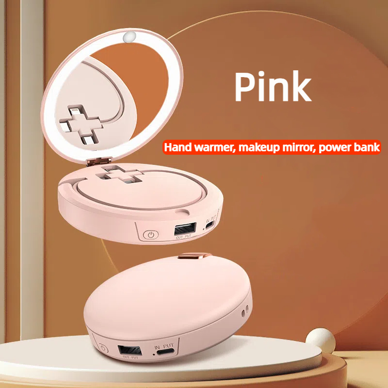 Rechargeable Hand Warmers with Cosmetic Mirror✅（Multifunctional 3 in 1）