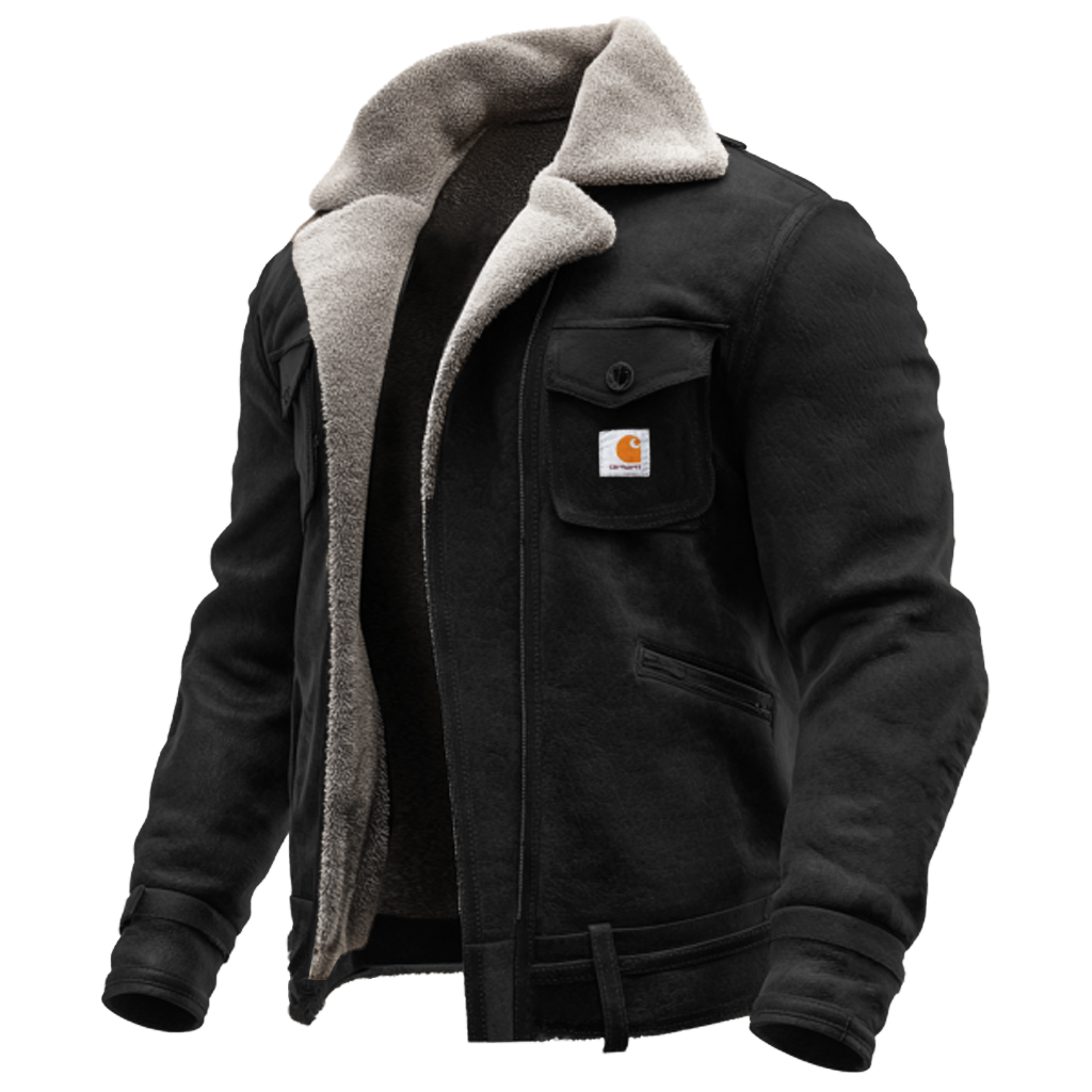 Men's Vintage Brown Suede Leather Jacket With Sherpa Lining