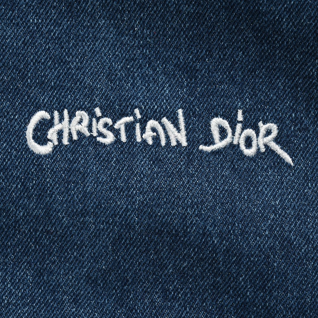Dior 24Fw signature monogram embroidered hooded denim jacket