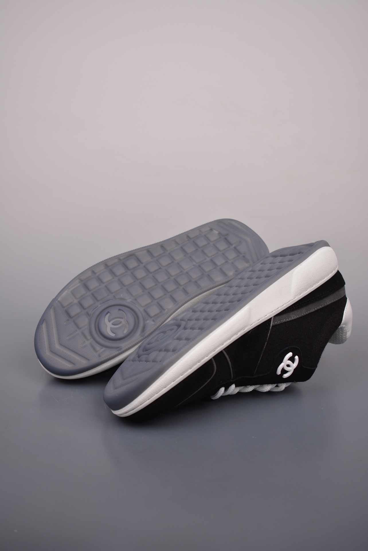Chanel 2024 CC Logo Sneaker Black and White