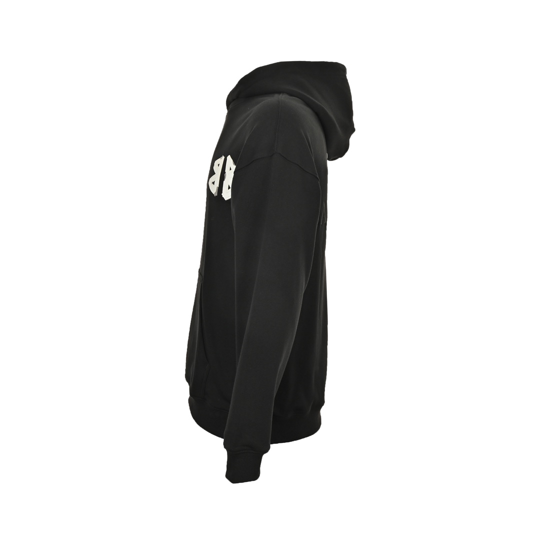Balenciaga 24Fw double B patch and logo embroidered hooded sweatshirt