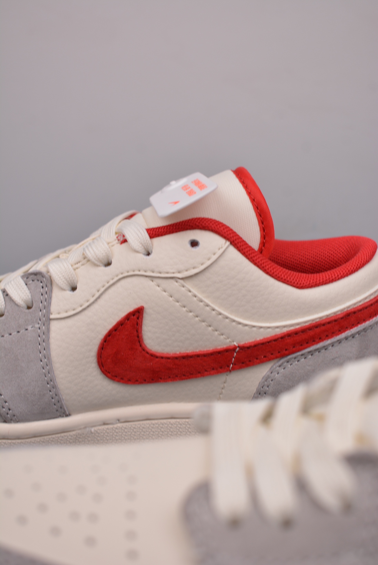 Supreme x Nike By You Air Jordan 1 Low OG Grey, Beige, White and Red SJ9950-024