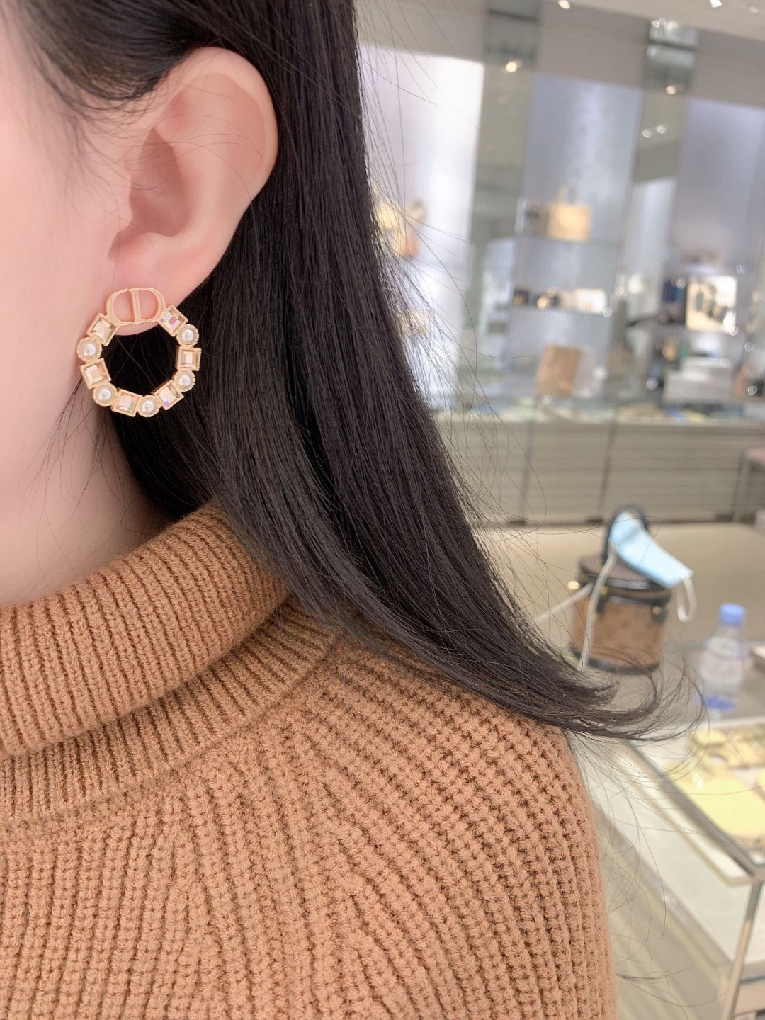Dior Square Diamond Earrings