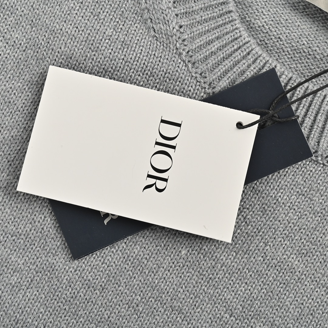Dior 24Fw signature letter embroidered crew neck sweater