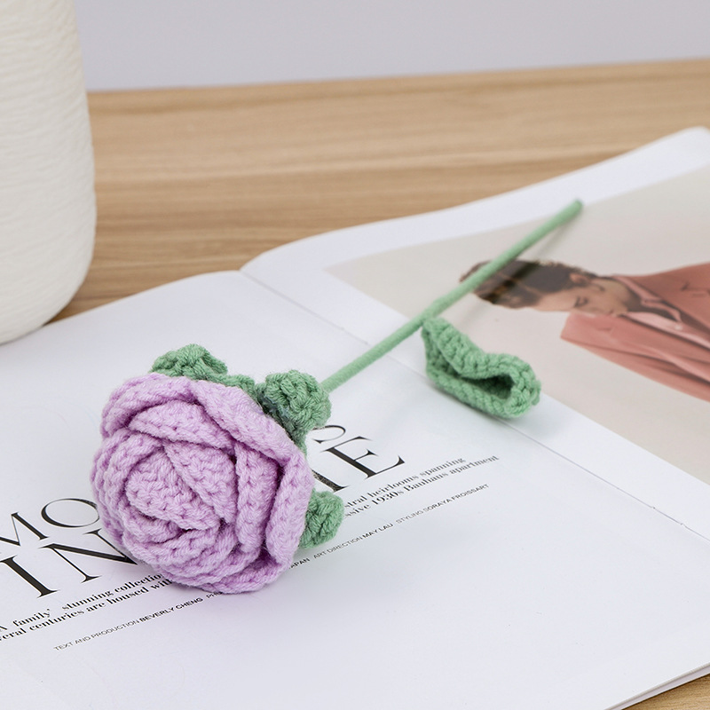 🔥Last Day 50% Off🔥Handmade Knitted Rose,Artficial rose faux flowers,Gift For Her,Present Accessories🌹