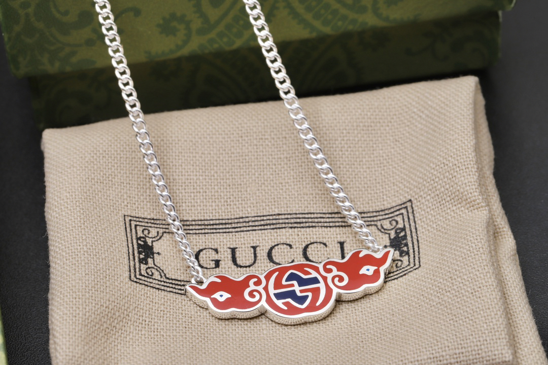 Gucci Flame Double G Necklace