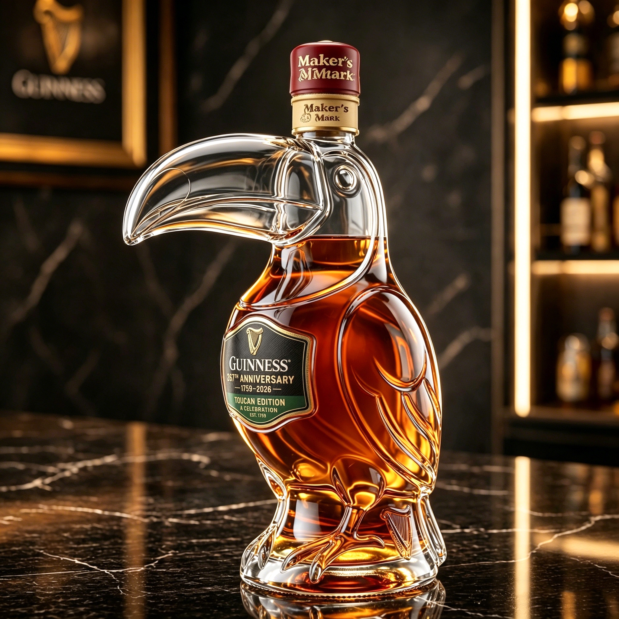 Guinness 267th Anniversary Toucan Edition Whiskey Bottle
