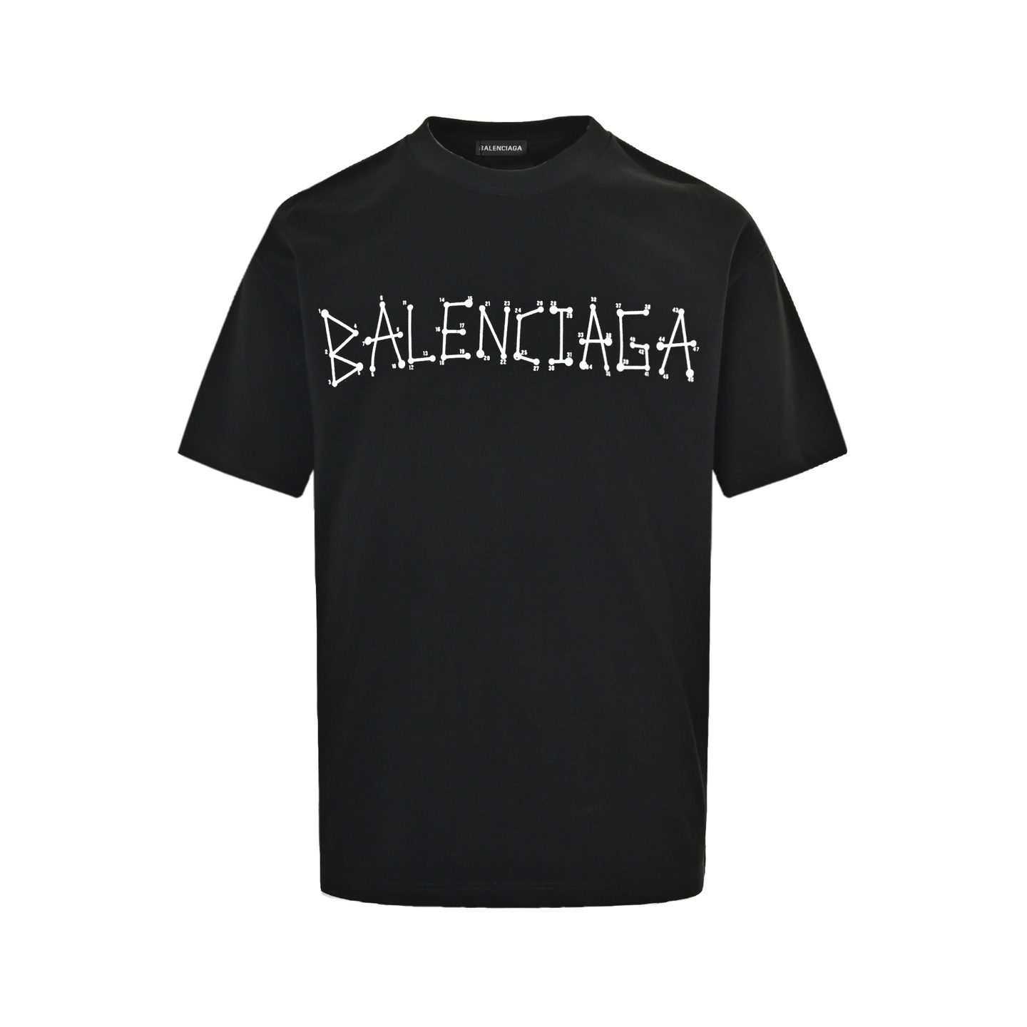 Balenciaga 25ss geometric logo double B digital flocking printing short sleeves